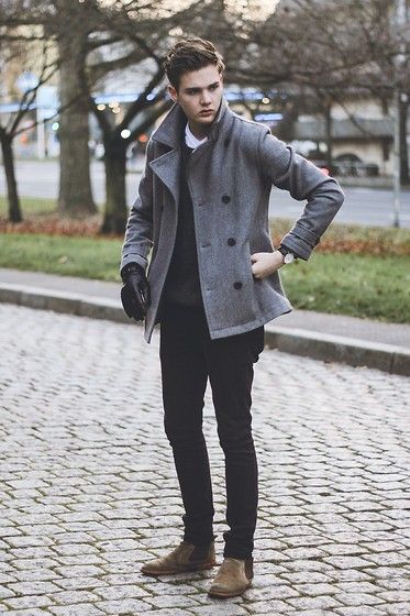 grey pea coat