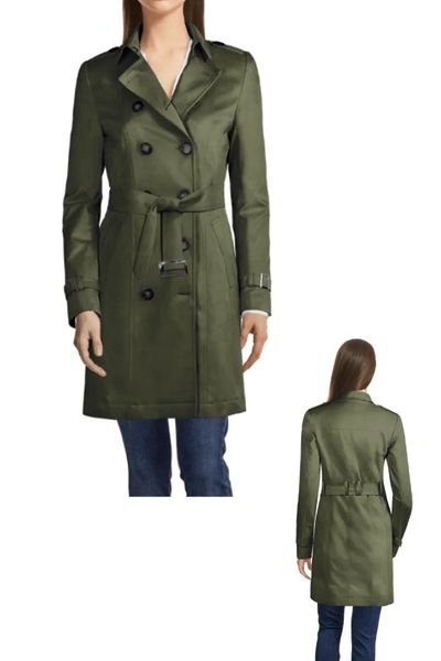 Dark green trench coat for women