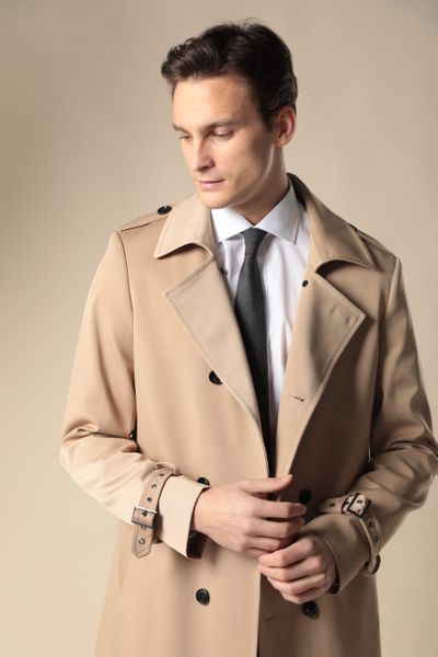 Mens Clothing Coats Raincoats and trench coats for Men Vetements Cotton Oversize Trench Coat in Cream Natural 