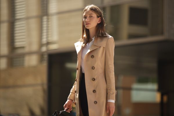 Women's classic beige trench coat