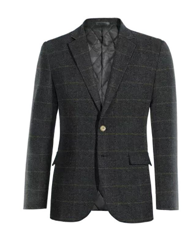 green checked tweed blazer