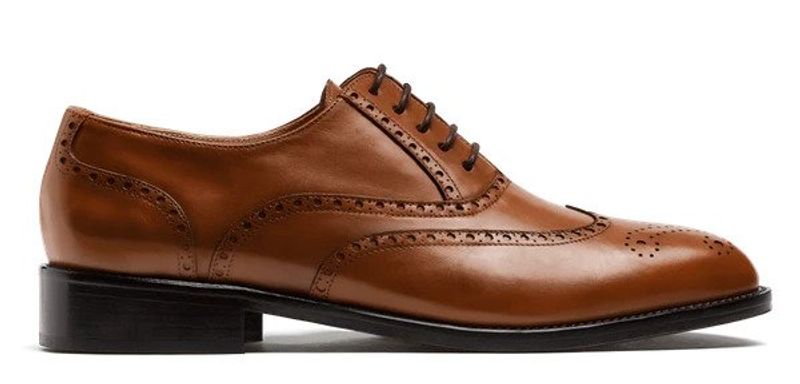 brown full brogue shoes