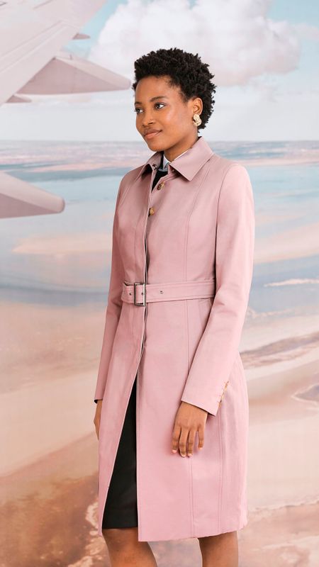 Pastell rosaner Trenchcoat für Frauen