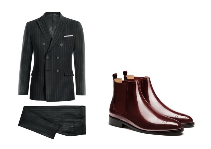 Stiefel und Anzug Kombination