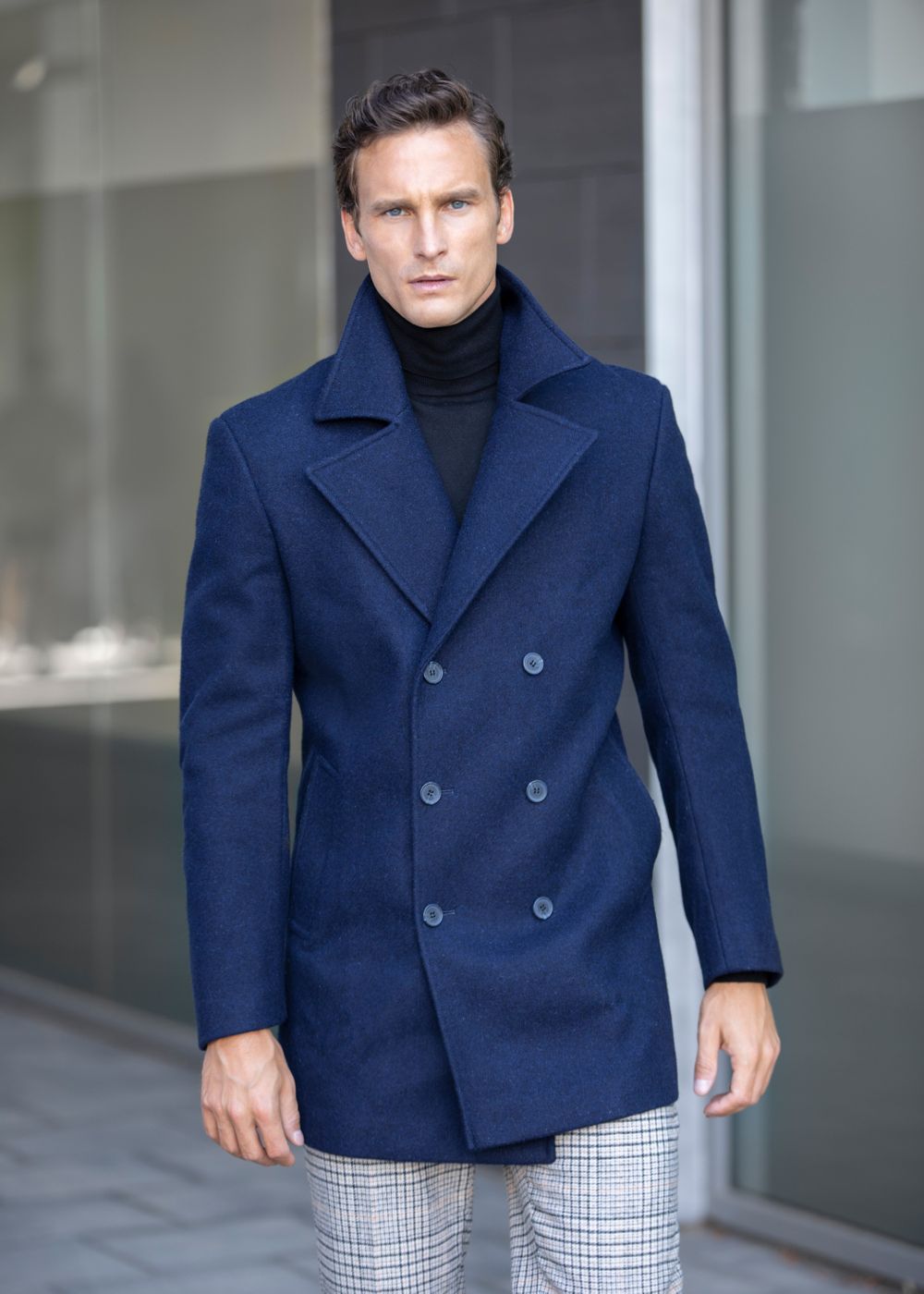 Fashion Coats Wool Coats butcher of blue Wool Coat black casual look 