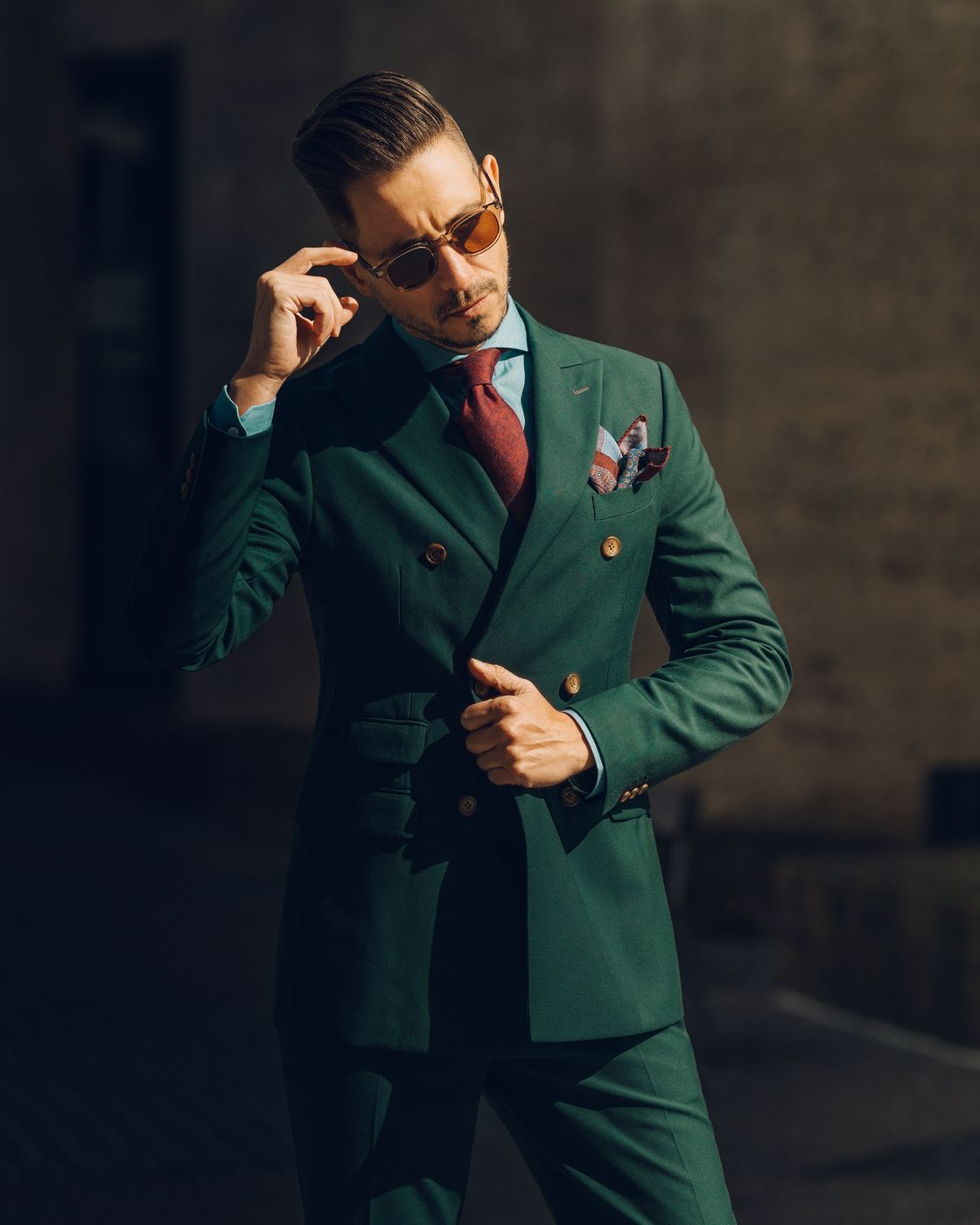 Double breasted suit jacket
