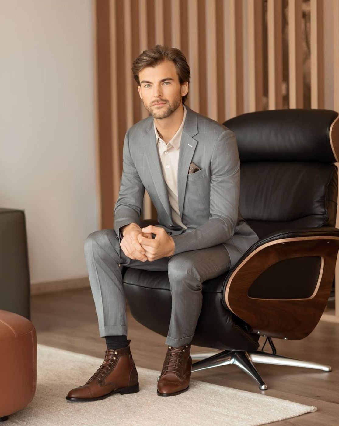 Grey modern fit suit