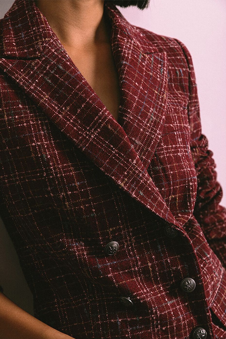 Tweed double breasted blazer