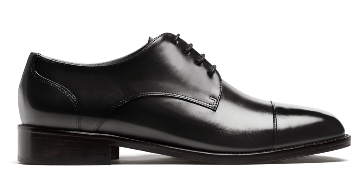 black and white derby shoes
