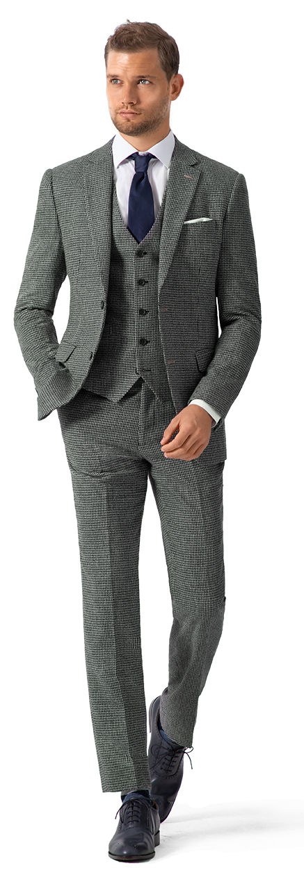 MONDAYSUIT Mens Slim-FIT 3-Piece Striped Suit Set with 2-Button Tuxedo Vest