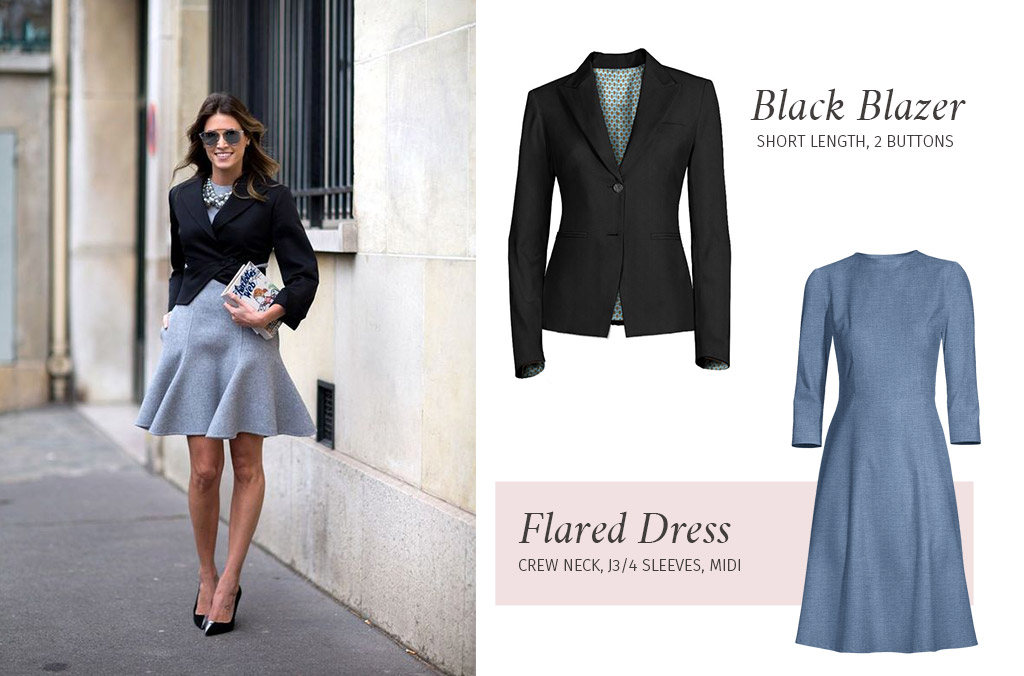 style blazer with dress